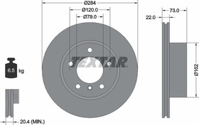 Фото 1/8 Диск тормозной передний с покрытием PRO BMW TEXTAR 92238403