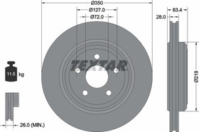 92282003, Диск тормозной JEEP GRAND CHEROKEE 12-14 с покрытием PRO