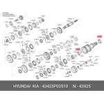 43425-P03510, Подшипник КПП HYUNDAI HD65,72,78,County (M035S5) вала ...