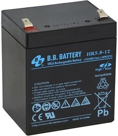Фото 1/3 BB Battery HR5.8-12, Батарея B.B. Battery серия HR, HR5.8-12, напряжение 12В, емкость 5.8Ач (разряд 20 часов), емкость 5.3Ач (разряд 10 час