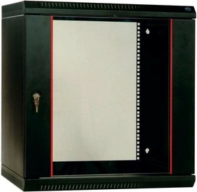 Фото 1/10 Шкаф телеком. настенный разборный 12U (600х350) дверь стекло,цвет черный (ШРН-Э-12.350-9005) (1 коробка)