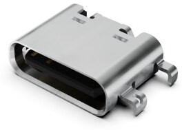 Фото 1/2 USB4505-03-0-A, USB Connectors USB C Rec 16P 3u\" Mid Mnt 1.0mm O-set SMT L = 6.5mm