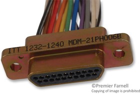 MDM-21PH006B, MICRO-D CONNECTOR, PLUG, 21 POSITION, WIRE LEADS