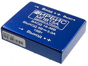 МПВ15А, DC-DC преобразователь 15Вт, выход 5В, 3А, вход 27В, -40+85, Ирбис | купить в розницу и оптом