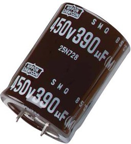 EKMT451VSN391MR50S, Электролитический конденсатор, 390 мкФ, 450 В, ± 20%, Snap-In, 3000 часов при 105°C