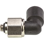 3189 04 19, LF3000 Series Elbow Threaded Adaptor, M5 Male to Push In 4 mm ...
