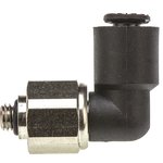 3189 04 19, LF3000 Series Elbow Threaded Adaptor, M5 Male to Push In 4 mm ...