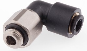 Фото 1/2 3189 06 10, LF3000 Series Elbow Threaded Adaptor, G 1/8 Male to Push In 6 mm, Threaded-to-Tube Connection Style