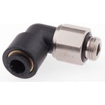 3189 06 10, LF3000 Series Elbow Threaded Adaptor, G 1/8 Male to Push In 6 mm ...