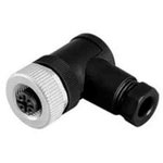 V1-W-BK, Circular Connector, 4 Contacts, Cable Mount, M12 Connector, Socket, Female, IP67, V1-W-BK Series