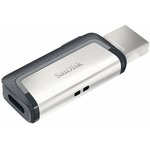 Флеш Диск Sandisk 64Gb Ultra Dual SDDDC2-064G-G46 USB3.0 серый/узор