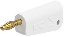 64.1043-29, Test Plug, White, Zinc Copper / Gold-Plated, 32A