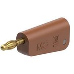 64.1043-27, Test Plug, Brown, Zinc Copper / Gold-Plated, 32A