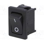 1801.6115, Rocker Switch, 10 A, 1NO, 250V, ON-OFF, IP40, Black