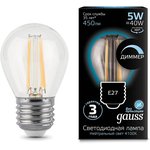 Лампа LED Filament Шар dimmable E27 5W 450lm 4100K 105802205-D