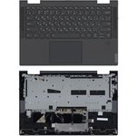 Клавиатура (топ-панель) для ноутбука Lenovo Yoga 7-14ITL5 черная с черным топкейсом
