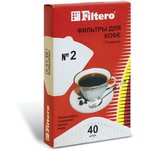 Фильтр FILTERO ПРЕМИУМ №2 для кофеварок, бумажный, отбеленный, 40 штук, №2/40