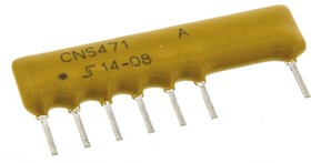 Фото 1/3 CNS471A6, Фиксированный резистор цепи, 9 МОм, Серия CNS47, 6 элемент(-ов), Делитель Напряжения, SIP