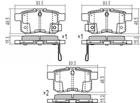 H103, Комплект задних тормозных колодок, дисковый тормоз