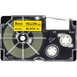 IR9YW, Black on Yellow Label Printer Tape, 8 m Length, 9 mm Width