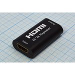 Шнур гнездо HDMI-гнездо HDMI, 0,05м Au/пластик, черный, усил до 40м