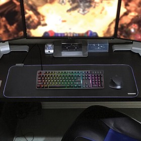 Фото 1/10 Коврик для мыши и клавиатуры с подсветкой (RGB) SONNEN "CHAMELEON", 800x300х4 мм, 513614