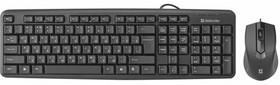 Фото 1/10 Набор проводной DEFENDER Dakota C-270 RU, клавиатура 104 клавиши, мышь 3 кнопки, чёрный, 45270
