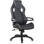 Кресло компьютерное Techno Pro GM-003, экокожа, черное/серое, вставки серые, 531814
