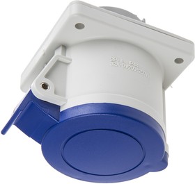 Фото 1/3 422.3263, IP44 Blue Panel Mount 2P + E Industrial Power Socket, Rated At 32A, 230 V