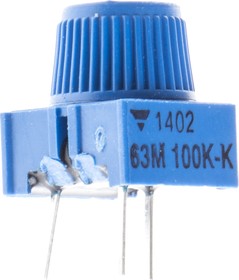 M63M104KB30T607, 100kΩ, Through Hole Trimmer Potentiometer 0.5W Top Adjust , 63M