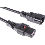 IL13-C14-H05-3100-200, IEC C13 Socket to IEC C14 Plug Power Cord, 2m