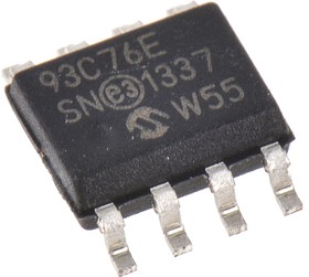 Фото 1/3 93C76-E/SN, EEPROM, 8 Кбит, 1K x 8bit / 512 x 16bit, Serial Microwire, 2 МГц, NSOIC, 8 вывод(-ов)