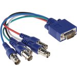 104-500-015, Male VGA to Female BNC x 5 Cable, 150mm