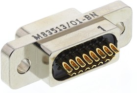 Фото 1/3 M83513/01-BN, M83513 15 Way Cable Mount D-sub Connector Plug