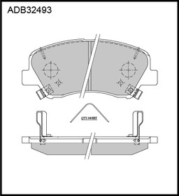 ADB32493, Колодки тормозные дисковые (с отверстиями для пружин) | перед |