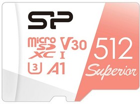 SP512GBSTXDV3V20, Флеш карта microSD 512GB Silicon Power Superior A1 microSDXC Class 10 UHS-I U3 100/80 Mb/s