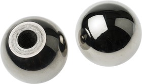 Фото 1/2 Silver Stainless Steel Ball Clamping Knob, 4 mm, Unthreaded Hole