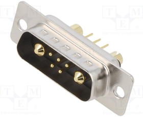 MHCDD7W2P4, Special D-Sub; PIN: 7(2+5); plug; male; on PCBs; THT; MHCD; 240V