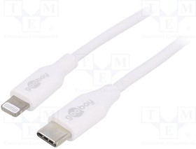 39446, Кабель; USB 2.0; вилка Apple Lightning,вилка USB C; 1м; белый