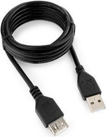 Фото 1/10 Кабель удлинитель USB2.0 Pro AM/AF, 1.8м, экран, черный, пакет CCP-USB2-AMAF-6