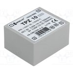 TPZ10/2*115/2*9V, Трансформатор: сетевой, 10ВА, 115ВAC,230ВAC, 9В, 9В, PCB, IP00