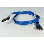 Шнур штекер SATA-штекер SATA, 0,57м, пластик/пластик, синий, 2 штекера