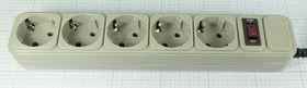 Сетевой фильтр, штекер CEE7/7-гнездо CEE7/4x5, 1,8, белый, Smartbuy