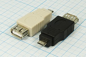 Шнур штекер micro B 5P-гнездо USB A\0,05м\Ni/пл\сер\P6-086; №3243 шнур штек micro B 5P-гн USB A\0,05м\Ni/пл\сер\P6-086