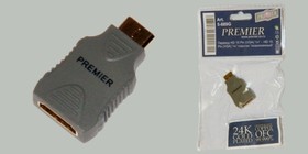 Шнур штекер mini HDMI-гнездо HDMI\0,05м\Au/ пл\сер\PR5-896G; №3229 шнур штек mini HDMI-гн HDMI\0,05м\Au/ пл\сер\PR5-896G