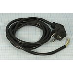 Шнур питания штекер CEE7/7 угл-кабель 3L, 2,3м/3x1,5, черный