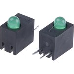 L-93A8CB/1GD, L-93A8CB/1GD, Green Right Angle PCB LED Indicator, Through Hole 2.5 V