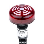 150.100.55, LED Buzzer Red Continuous 24VDC 80dBA IP65 Direct Mount 150