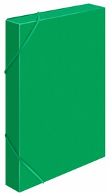 Фото 1/4 Папка-короб на резинке Бюрократ -BA40/07GRN пластик 0.7мм корешок 40мм A4 зеленый