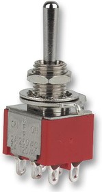 1-1825138-5, Switch Toggle ON None ON DPDT Large Flat Lever Wire Lug 5A 250VAC 28VDC Panel Mount with Threads Bulk